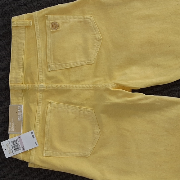 NWT Michael Kors Izzy Skinny Yellow Jeans - Picture 7 of 9
